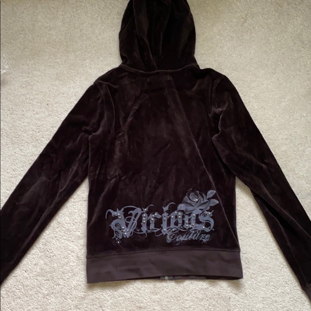 Juicy Couture authentic brown velour zip up hoodie